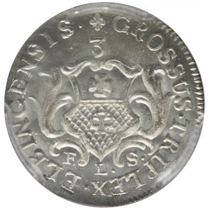 RR-, August III Sas, Trojak 1763, Elbląg, R4