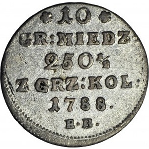 Stanisława A. Poniatowski, 10 groszy 1788 E.B., piękne