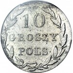 RR-, Królestwo Polskie, 10 groszy 1830 KG, najrzadszy rocznik, najniższy nakład