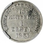 Zabór Rosyjski, 1 złoty = 15 kopiejek 1835, Warszawa