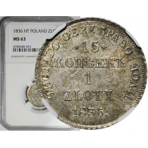 Zabór Rosyjski, 1 złoty = 15 kopiejek 1836, Petersburg