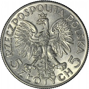 5 złotych 1933, Głowa, mennicza