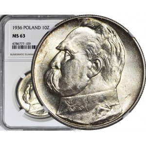 10 złotych 1936, Piłsudski, menniczy