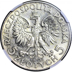 5 złotych 1933, Głowa, mennicza