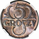 5 groszy 1928, mennicze, kolor BN