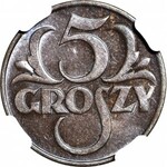 5 groszy 1936, mennicze, kolor BN