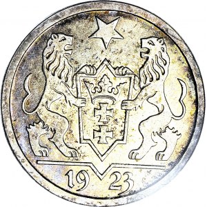 RR-, Wolne Miasto Gdańsk, 2 guldeny 1923, STEMPEL LUSTRZANY