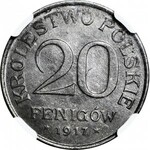Królestwo Polskie, 20 fenigów 1917 FF, mennicze