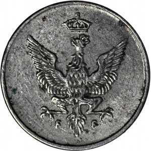 Królestwo Polskie, 1 fenig 1918 FF, stempel 1917 rzadki R3