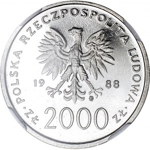 2000 złotych 1988, Jan Paweł II, Pontyfikat, PRÓBA dla złota, nikiel