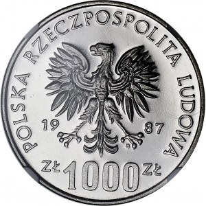 1000 złotych 1987, Muzeum Śląskie - Katowice, PRÓBA, nikiel