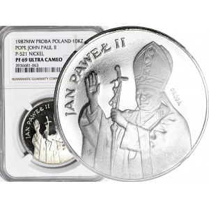 10.000 złotych 1987, Jan Paweł II, PRÓBA, nikiel