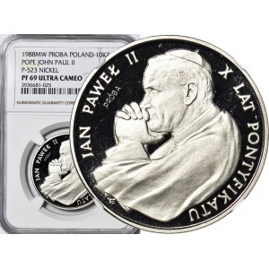 10.000 złotych 1988, Jan Paweł II, Pontyfikat, największa z setu, PRÓBA, nikiel