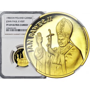 2.000 złotych 1982, Jan Paweł II, złoto, stempel lustrzany