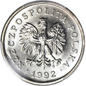 R-, 1 złoty 1992, DESTRUKT, SKRĘTKA stopni 280 stopni