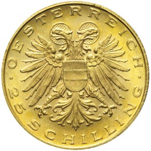 Austria, Republika, 25 szylingów 1935, Św. Leopold, rzadkie