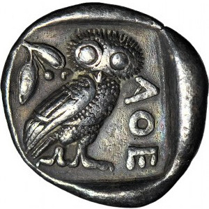Grecja, Attyka, Ateny, tetradrachma 479-393 pne, Głowa Ateny/Sowa