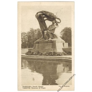 WARSAW. Chopin's monument. Photo by J. Wolynski. RUCH Publishing House.