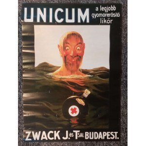 Plakat reklamowy Zwack Unicum The Drawning Man