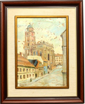 Irena NOWAKOWSKA-ACEDAŃSKA (1906-1983), Paczków - Widok z rynku na kościół Św. Jana Ewangelisty