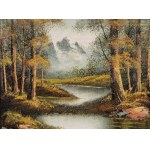 MN, Landscape with river and mountains