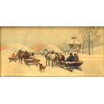 Adam SETKOWICZ, (1876-1945), Winter sledding