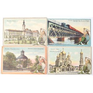 Polen, Warschau, Postkartenset - Feldpost von verschiedenen Einheiten