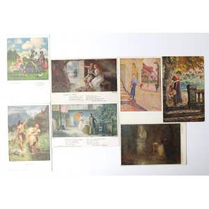 Europe, Postcard set, early 20th century - painting
