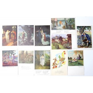 Europe, Postcard set, early 20th century - painting