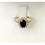 France, Ring with natural sapphire and diamonds