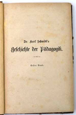 Schmidts Karl, Geschichte der Padagogik