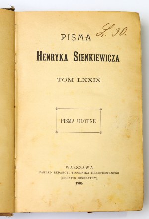 Writings of Henryk Sienkiewicz volume 79 1906