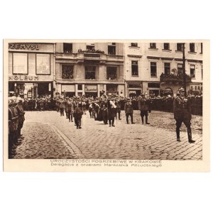 Druhá republika, pohľadnica z pohrebu Pilsudského