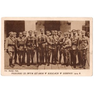 II RP, Pocztówka Piłsudski ze swym sztabem w Kielcach