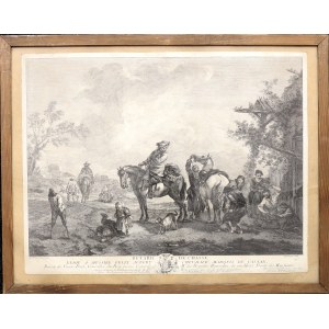 Wouwermans (Philips Wouwerman), Pierre François Beaumont (ok. 1719 - ok. 1777), Retard de Chasse [Kucie konia], 2. poł. XVIII wieku.