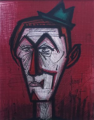 Bernard Buffet (1928-1999), Clown on a red background, 1967
