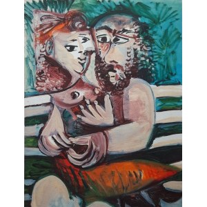 Pablo Picasso (1881-1973), Pár na lavičke, 1995