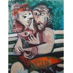 Pablo Picasso (1881-1973), Para na ławce, 1995