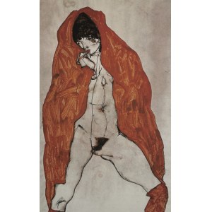 Egon Schiele (1890-1918), Akt mit rotem Halstuch