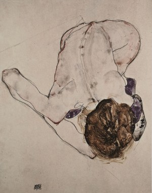 Egon Schiele (1890-1918), Akt w niebieskich pończochach