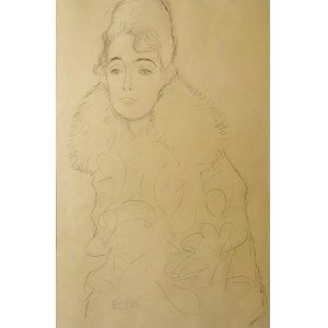 Gustav Klimt (1862-1918), Bildnis einer Dame im Pelzmantel, 1964