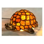 Bursztynowa lampa - żółw