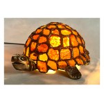 Bursztynowa lampa - żółw