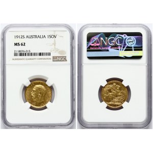 Australia Sovereign 1912 S NGC MS 62