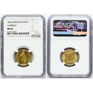 Hamburg Ducat 1856 NGC MS 62