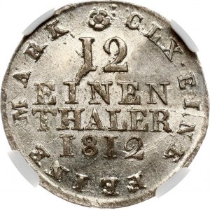 Saxony 1/12 Taler 1812 SGH NGC MS 63 ONLY 3 COINS IN HIGHER GRADE