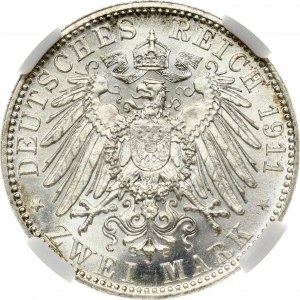 Bavaria 2 Mark 1911 D Luitpold 90th Birthday NGC MS 67 ONLY 2 COINS IN HIGHER GRADE