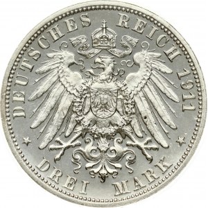 Wurttemberg 3 Mark 1911 F Silver Wedding PCGS PR 66 ONLY 4 COINS IN HIGHER GRADE