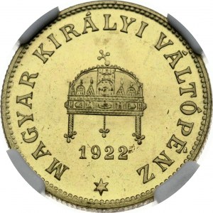 Hungary 20 Filler 1922 K·B Restrike NGC PF 66 ONLY ONE COIN IN HIGHER GRADE