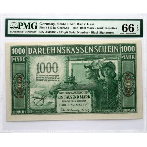 Kowno 1000 Mark 1918 Darlehnskasse Ost PMG 66 Gem Uncirculated EPQ